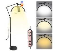 Lampe de beauté - 3 Tons (3000-6000K) - Rotation à 360° -Hauteur/luminosité réglables -Croissant -Lampe de beauté à LED -Pour Salon