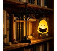 Lampe de bibliothèque d'Halloween à suspendre avec base de serre-livres - Éclairage décoratif chaud pour livres, maison, bibliothèque, étude et lecture - Veilleuse à piles (taille unique)