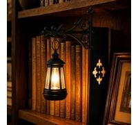 Lampe de bibliothèque vintage avec lanterne LED | Bookshelf Lighting, Book Nook Lanterne de bibliothèque, étagère pour décoration d'intérieur, décoration d'Halloween
