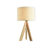 Lampe de Bord de Lit Lampe de Table en Bois E27 Portant Lampe Tissu Art Lampe de Bureau en Bois Salon Étude Intérieure Lumière de Lecture, JZRRSLUHK, Beige, un