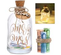 Lampe de bouteille LED Lumineuse Bouteille Décorative avec bouchon en liège, lumière décorative pour Chambre, Cadeau de Mariage pour Couple,pour Mariée et Le Marié ou Anniversaire (Mr. & Mrs)