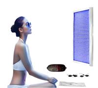 Lampe de bronzage à lumière bleue 460 nm pour thérapie corporelle avec support réglable, éclairage de grande surface pour une utilisation en intérieur, 646 LED, bronzage sûr à la maison, minuterie