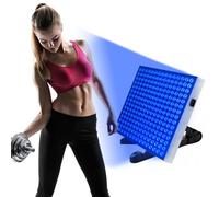 Lampe de bronzage portable pour bronzage du visage à la maison lumière du jour pour le visage et le corps pour la maison avec support réglable et crochets de suspension (Bleu)