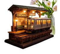 Lampe De Bureau - 15x7x10cm Lumière Décorative En Forme De Train Vintage, Lampe De Table De Chevet Mini Tramway, Lamp De Bureauu Modèle De Tramway À Lumière Douce Et Chaude Pour Bureau À Domicile, Étu