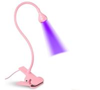 Lampe de bureau à 360°, flexible et rechargeable, for sécher le vernis ongles, lampe UV LED portable for manucure nail art(Pink)
