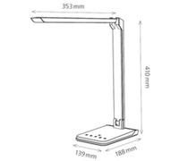 Lampe de bureau à LED Lumina, pied, gris métallisé