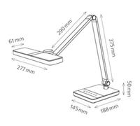 Lampe de bureau à LED Nimbus, pied, argent