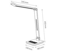 Lampe de bureau à LED Tide, pied, gris métallisé