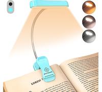 Lampe de bureau à pince LED Lampe de lecture LED, mini-lampe de lecture livre, 3 couleurs et 5 niveaux de luminosité