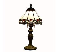 Lampe de Bureau américaine créative avec Abat-Jour en vitrail, Table de Lecture à côté de la Lampe avec Base en Aluminium Antique pour hôtel d'étude, E27