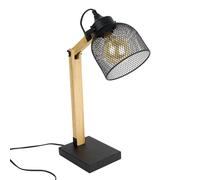 Lampe de Bureau Articulée "Grille" 38cm Naturel & Noir