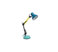 Lampe de bureau articulée ""Ralph"". Lampe de bureau bleue, jaune, grise et menthe. Flexo compatible avec une ampoule E27 - FISURA