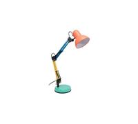 Lampe de bureau articulée ""Ralph"". Lampe de bureau corail, bleu, jaune et menthe. Flexo compatible avec une ampoule E27 - FISURA