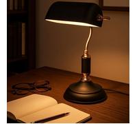 Lampe de bureau Banker Notaire noir et aspect cuivre E27 (sans ampoule)