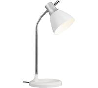 Brilliant Lampe de table Jan argent/blanc E27 1x A60 40W – ampoule non incluse – pressostat