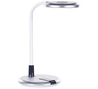 Lampe de Bureau Blanc et Argenté en Pierre et Silicone 43 cm LED Bras Pliable Co [EEK: E]