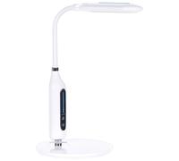 Lampe de Bureau Blanche en Silicone et Acier 38 cm à LED à Bras Pliable Cygnus [EEK: E]