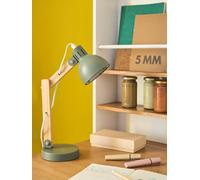 Lampe de bureau bois et métal vert sauge TU