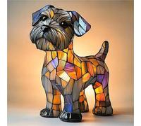 Lampe de bureau Corgi, teckel, chihuahua, schnauzer, bouledogue français, boxeur, carlin, beagle, poméranie, basset hound - Lampe de table LED vintage en résine teintée USB (schnauzer, 6,7i