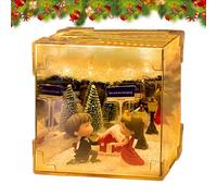 Lampe de bureau cube à assembler avec sapin de Noël, bonhomme de neige, élan, décoration de demande en Saint-Valentin pour la maison, le salon, la chambre, le dortoir