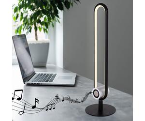 Lampe de bureau design LED avec boîte à musique Bluetooth 5W ALU noir mat