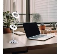 Lampe De Bureau Design LED Chromé Avec Spot En Anneau Pour Salon