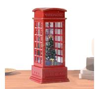 Lampe De Bureau Du Père Noël - Lampe LED Pour Cabine Téléphonique, Veilleuse De Vacances Rouge Traditionnelle, Figurine De Bonhomme De Neige D'hiver | Boîte À Lumière Décorative De Noël, Accent De Tab