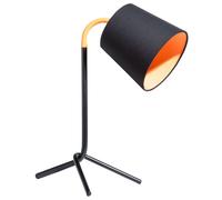 Lampe de Bureau E14 Max 40W en Acier Noir sur Trépied Abat-Jour Ajustable Mooki