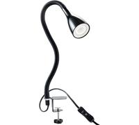 B.K.Licht - Lampe à pince LED dimmable noir - Lampe de bureau LED à pince - lampe de table avec GU10-LED, 400lm, 3 000K