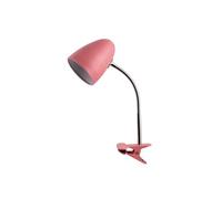 Lampe de bureau Gaeta E27 rose avec pince