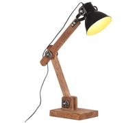 Lampe de bureau industrielle - vidaXL - Noir - 58x18x90 cm - E27 - Bras réglable - Bois de manguier - Fer