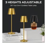 Lampe de bureau intelligente multifonctionnelle LED, rechargeable USB-C, 3 températures de couleur (3000K/4500K/6000K), interrupteur tactile, gradation continue, veilleuse de chevet portable, hauteur 