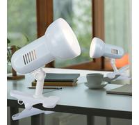 Lampe de table lampe de table lampe à pince lampe de lecture lampe de bureau, spot mobile, métal blanc, 1x douille E27, LxH 15,5x21cm, lot de 2