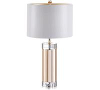 Lampe de Bureau, Lampe de Bord de Lit Lampe de Table Lampe de Bord de Lit en Verre en Cristal Lampe Créative Fash Tissu Ombre-Lit Chambre de Séjour Étude Lampe Décorative Chaude Lampes de Bureau de F