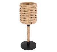 Lampe de bureau lampe de chevet corde de chanvre tressée noir naturel H 45 cm