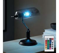 Lampe de Bureau Lampe de Table Banquiers Verre Fumé LED Télécommande RGB