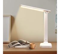 Lampe de bureau, lampe de table LED, pliable 3 couleurs niveaux d'éclairage,contrôle tactile,avec protection des yeux LED lumière bureau pour enfants étude, travail, bureau Utilisation électrique