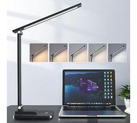 Lampe de bureau LED, 15 modèles Flexo LED, 3 luminosité + 5 couleurs, lampe de bureau réglable + lampe LED portable, 500 lm Lampe de table, lampe de bureau