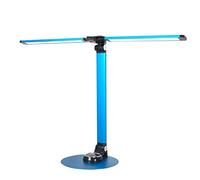 Lampe de Bureau LED 8 W Double tête LED pour Soins des Yeux, Lampe de Lecture avec variateur Tactile, Lampes de Table pour Bureau, Maison, Lecture, étude, Travail avec Port de Chargement USB