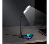 Lampe de bureau LED avec chargeur sans fil, lampe de bureau avec 5 modes de couleur et fonction de gradation complète, soin des yeux, col de cygne réglable, lampes d'étude de bureau for chambres/1846