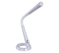 Lampe de bureau LED avec chargeur USB, veilleuse RGB argentée à intensité variable