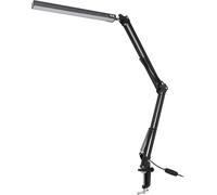 Lampe de bureau LED avec pince bras pivotant ajustable en aluminium 3 modes 10 luminosités dimmable Lampe de table LED pour la maison, l'étude, la lecture et le bureau