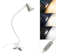 Lampe de bureau LED avec pince - INF - 3 modes couleurs - Col de cygne flexible