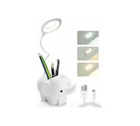 Lampe de Bureau LED, Avec porte-stylo, sans fil, à Contrle Tactile Lumière Ajustable Flexible USB Batterie Rechargeable, Convient
