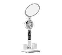 Lampe de bureau LED avec ventilateur - Lampe d'étude de bureau | 3 modes de | Cool Breeze Lampe avec ventilateur en continu à intensité variable pour téléphone, porte-stylo, date, température