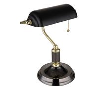 Lampe de bureau LED Banker anthracite or Lampe de lecture Lampe de bureau Interrupteur à tirette, métal, 1x 7W 806Lm blanc chaud, LxLxH 26,5x18x34 cm