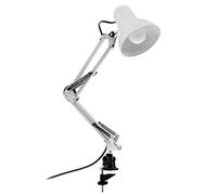 Lampe De Bureau LED Flexible avec Pince, Lampe De Lecture Pliante Réglable D'architecte en Métal pour Étude, Dessin, Bureau, Établi,Blanc