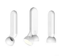 Lampe de bureau LED flexible en forme de col de cygne en plastique Blanc | Deux modes d'éclairage, standard et lampe de poche, 450 lumens, technologie de soin des yeux, batterie rechargeable USB