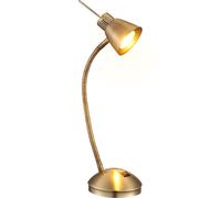 Lampe de bureau LED flexible Lampe de lecture Lampe de table Lampe de salon, métal laiton antique, 3W 250lm blanc chaud, DxH 24 x 44 cm