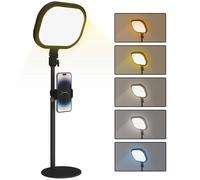 HOMCOM Lampe de bureau LED dimmable 5 modes 10 niveaux, port USB, support téléphone, noir